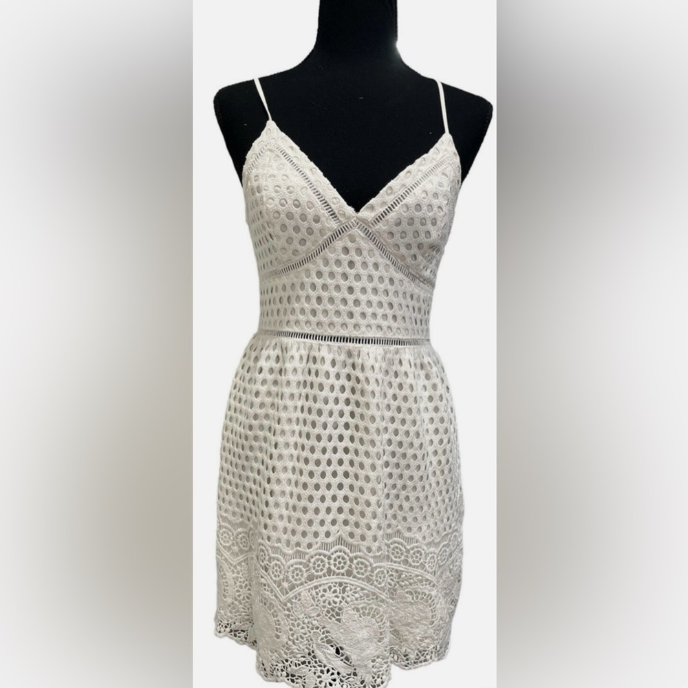 Abercrombie & Fitch Cream Eyelet Strapless-Look Sundress